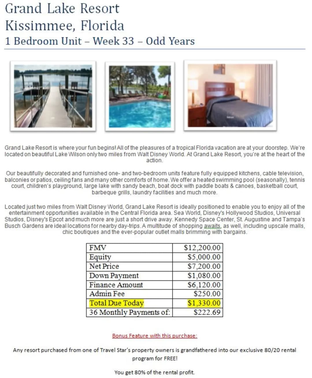Example of week-based ownership scenario